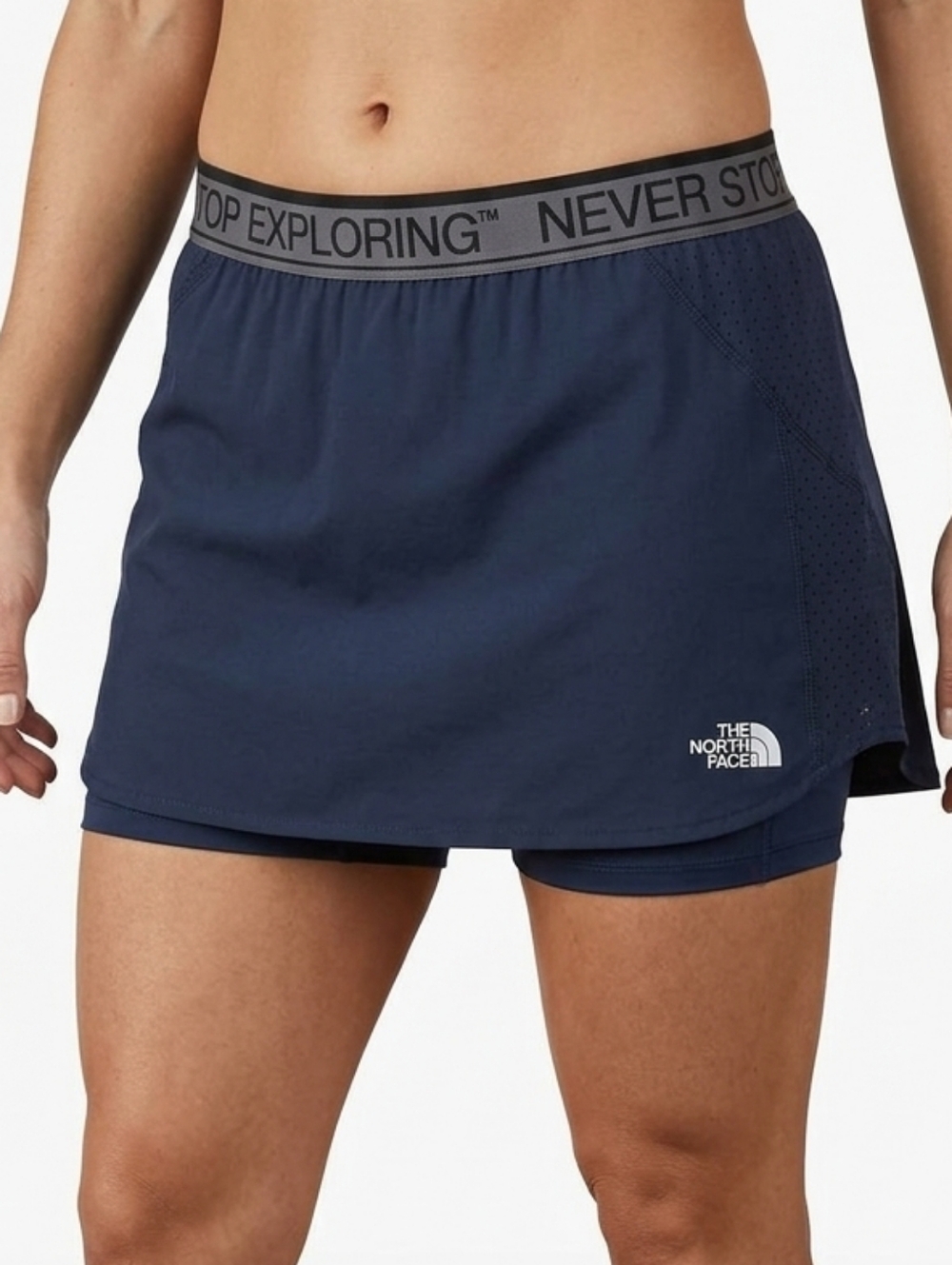 The North Face Women's Flashdry Navy Athletic Skort Skirt Pickleball Logo! L